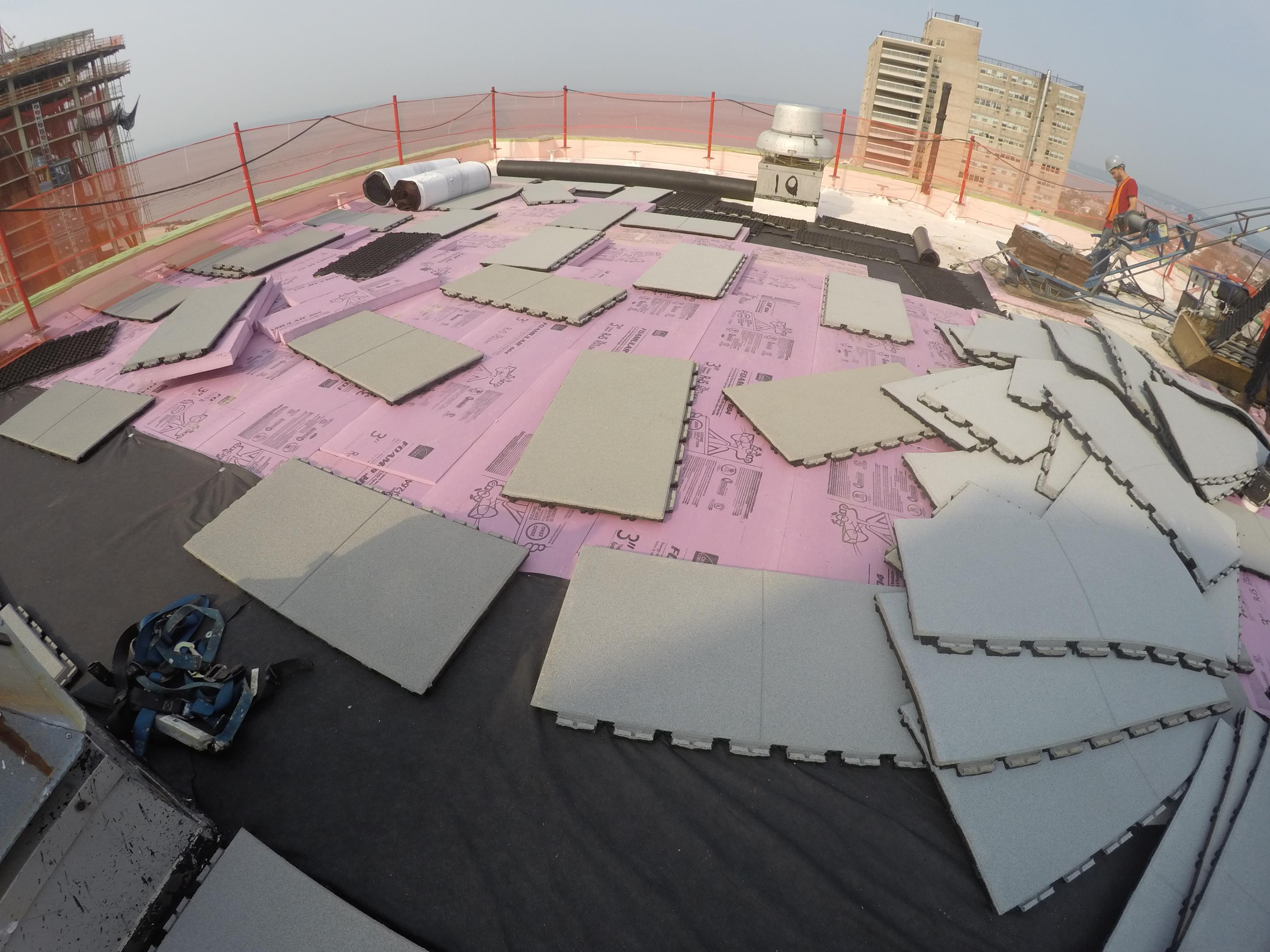 Rubber Pavers Drainage Rubber Roof Deck Pads Interlocking Rubber